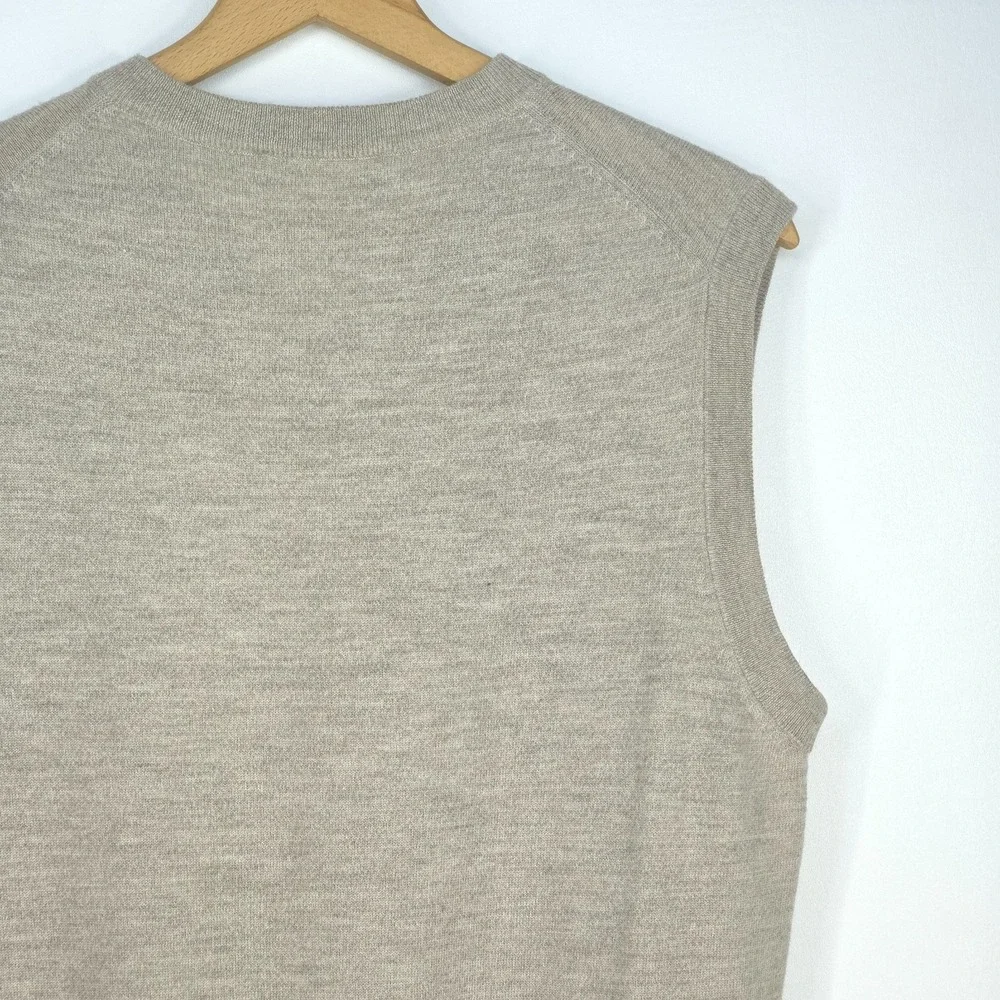 Turnbury Wool Sweater Vest Men's Large Tan Academia Preppy Dad Golf Outdoor Cozy